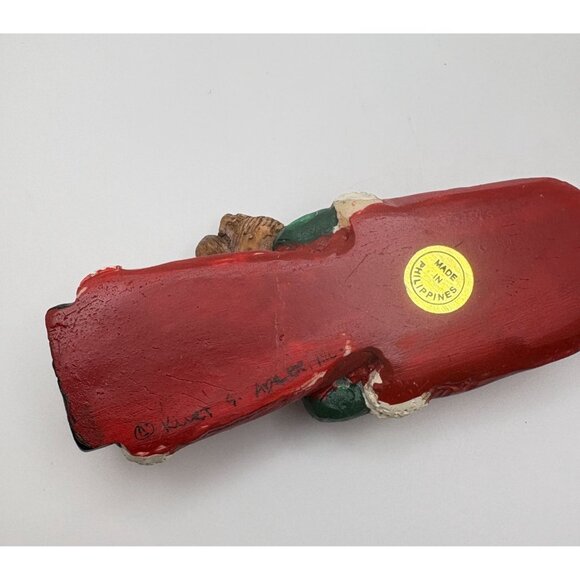 Vtg Kurt S Adler Santa Claus Candy Cane Christmas Ornament Holding Teddy Bear - Picture 4 of 7